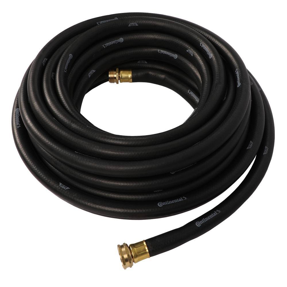 Continental Premium 58 in. Dia x 50 ft. Commercial Grade Rubber Black Water Hose 20258074