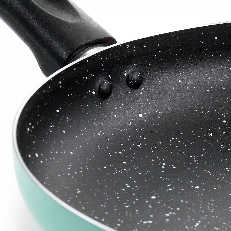 Oster Cocina Luneta 9.5 Inch Aluminum Nonstick Frying Pan in Teal