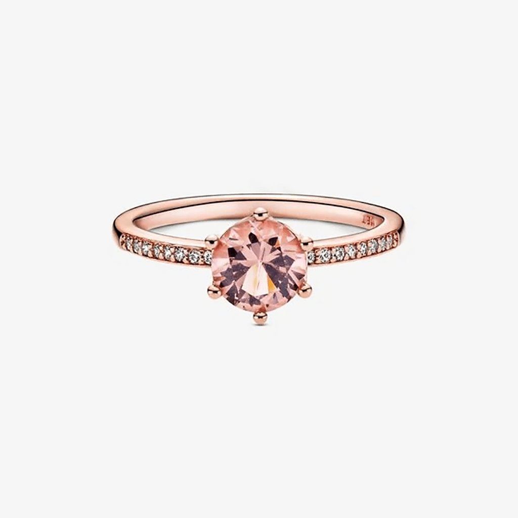 PANDORA  Pink Sparkling Crown Solitaire Ring