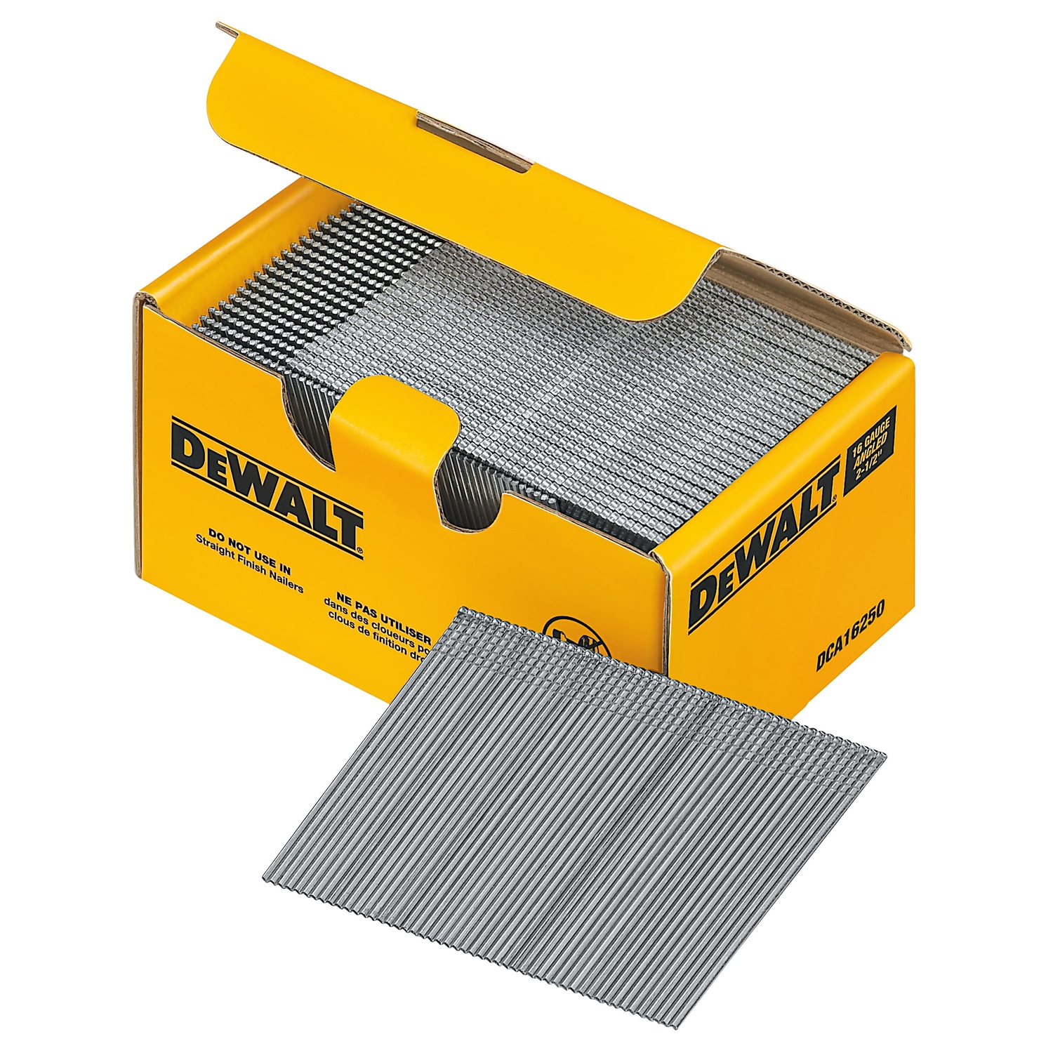 DW 2-1/2 in. 16 Ga. Angled Strip Coated Finish Nails 20 deg 2500 pk