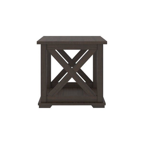 Camiburg Casual Square End Table， Antique Gray