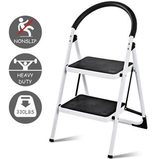 ANGELES HOME 2.75 ft. Metal Step Ladder 330 lbs. Load Capacity 4 ft. Reach Height 8CK35-TL208