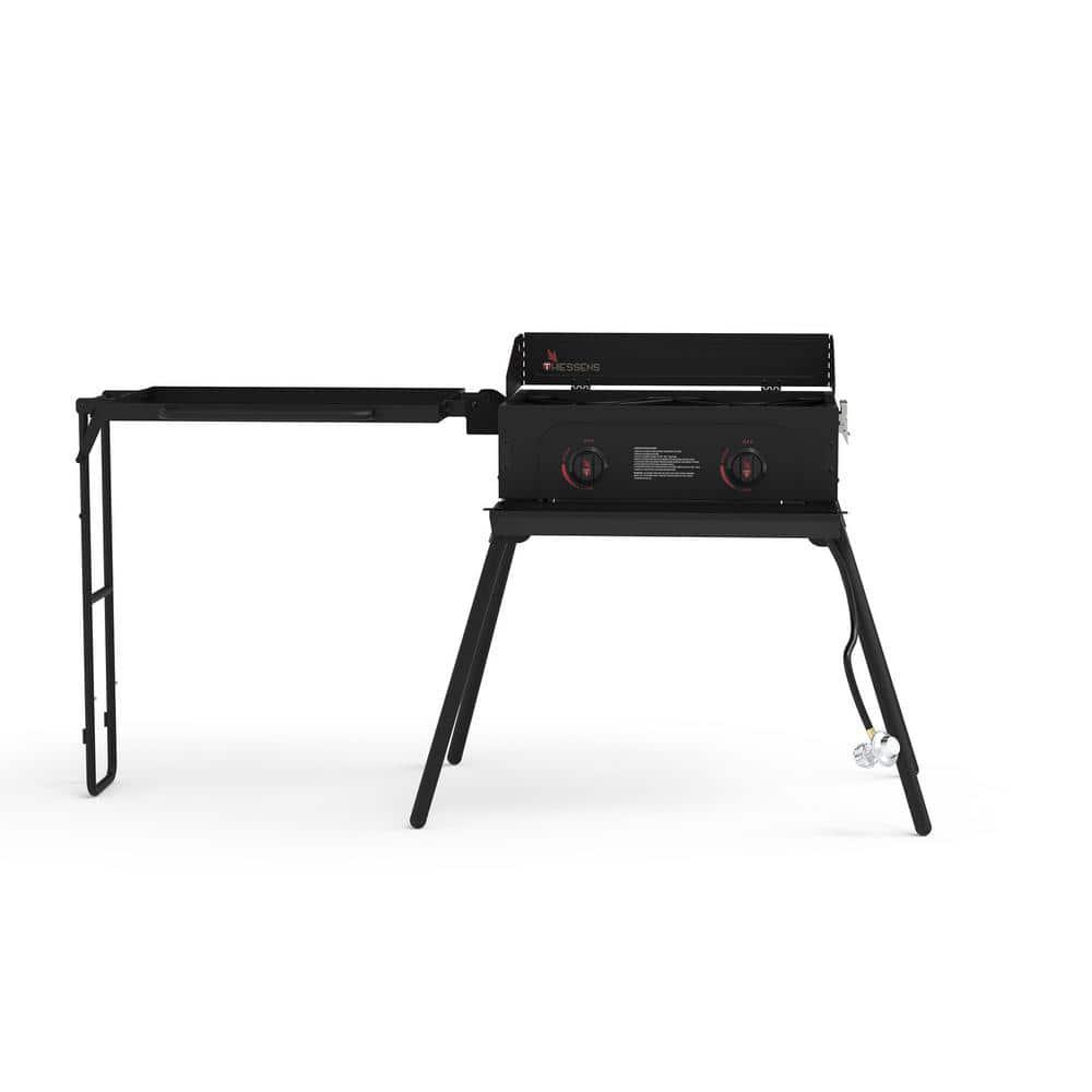 THIESSENS Portable 2Burner Propane Gas Grill Camp Stove in Black