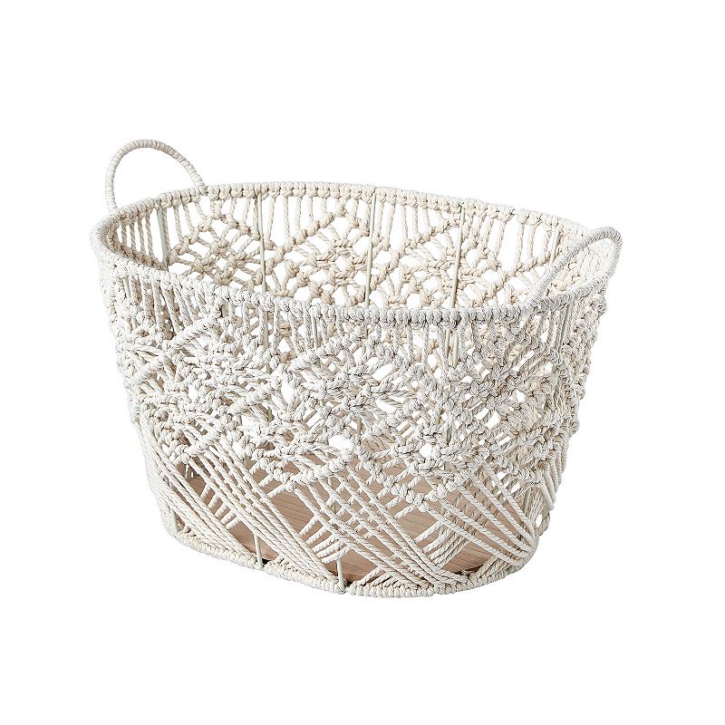 Saddle River Macrame Oval Rope Storage Bins 3-pc. Set