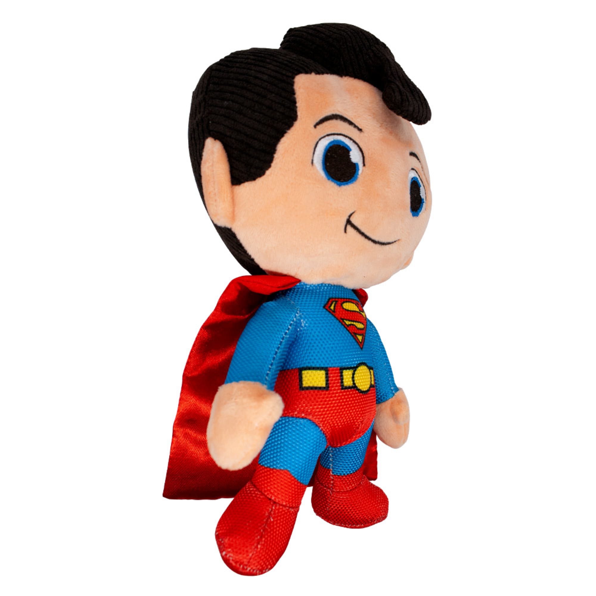 Buckle-Down DC Comics Superman Chibi Full Body Standing Pose with Corduroy Hair Plush Squeaker Dog Toy， Medium