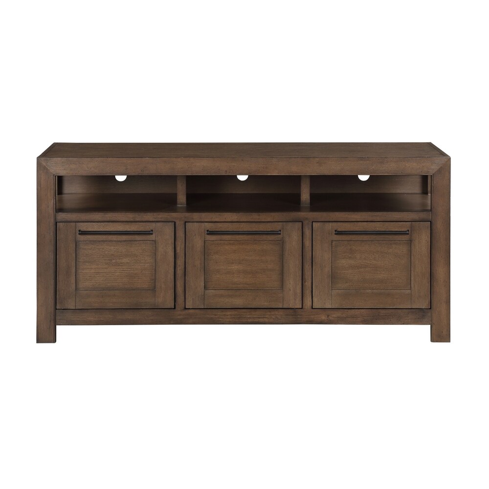 Bridgevine Home Arcadia 66 inch TV Stand Console  No Assembly Required  Old Forest Glen Finish