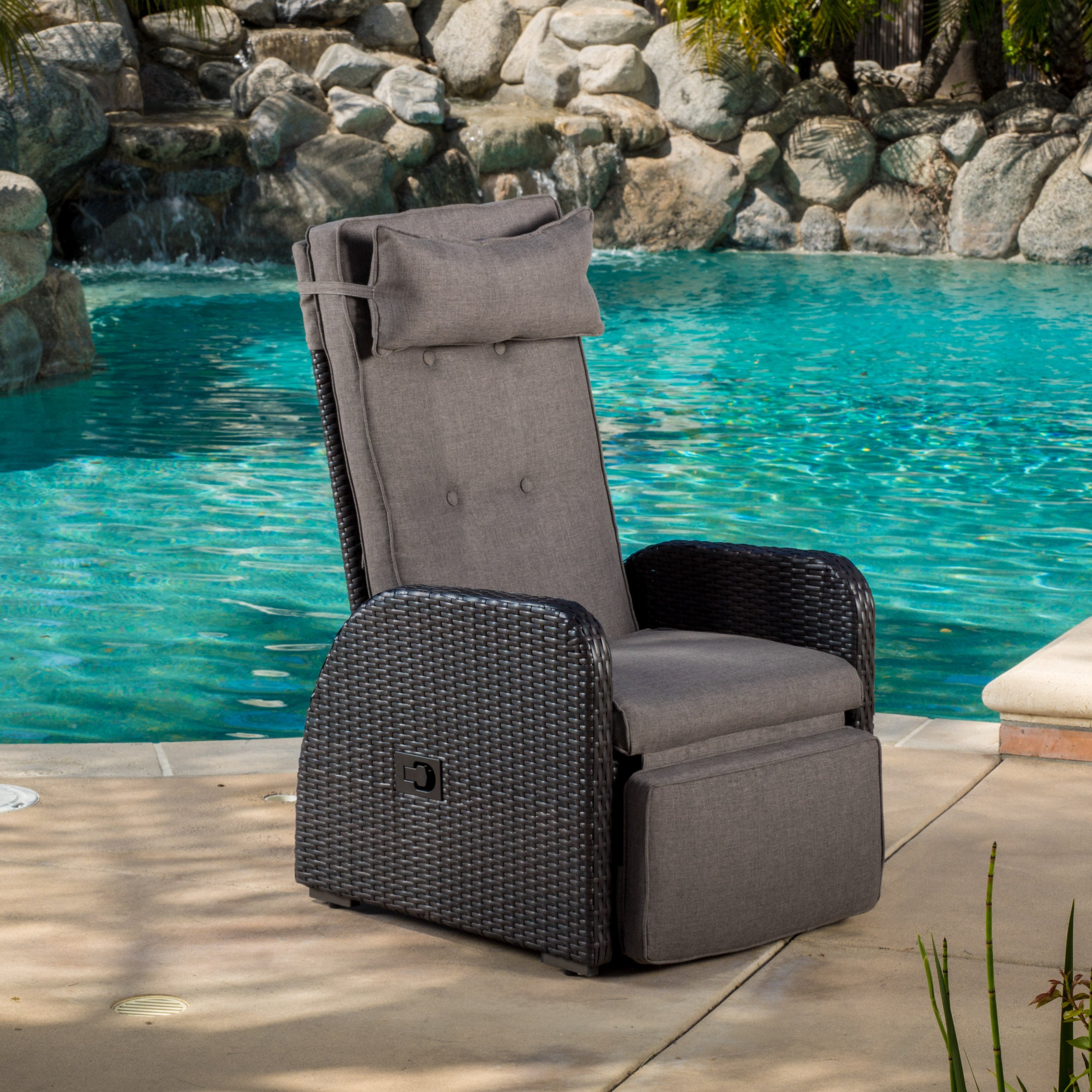 Odina Brown Outdoor Recliner with Cushion