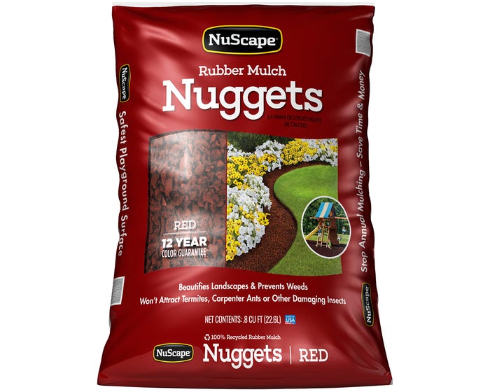 NuScape Rubber Nuggets/Mulch-Red， 0.8 Cubic Foot - NS8RD