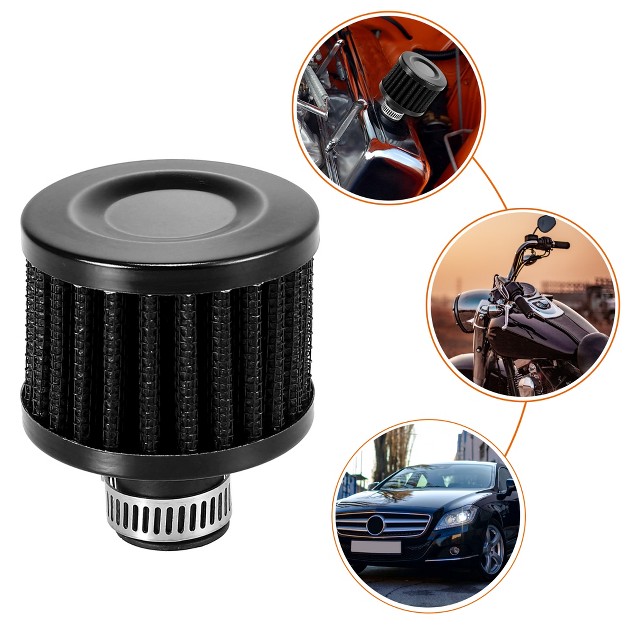 Unique Bargains 2 Pcs 12mm 0 47inch Universal Air Filter Cleaner For Car With Hose Clamp Black