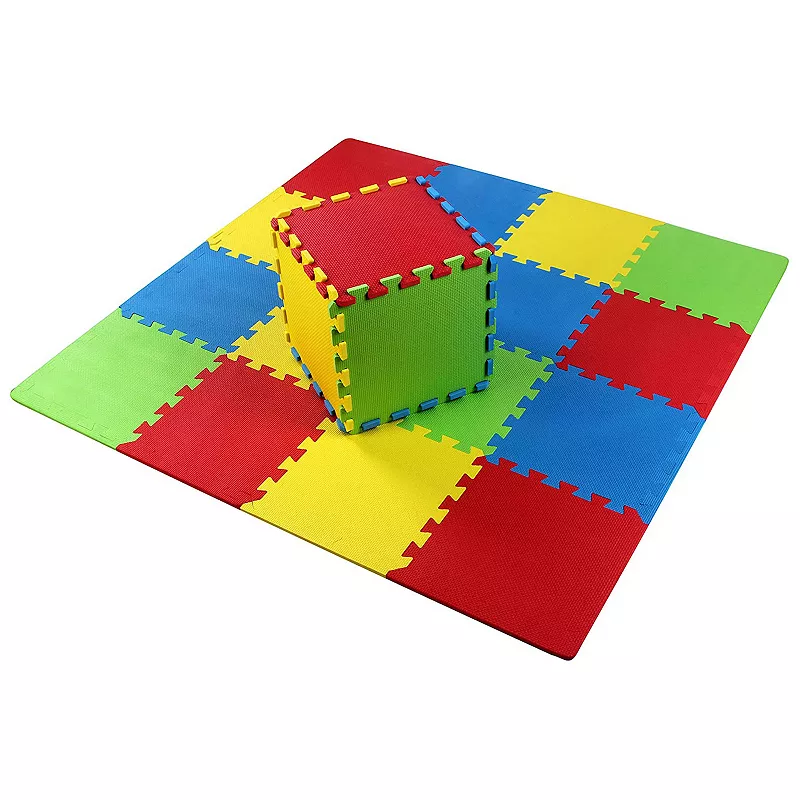 BalanceFrom 9 Color Extra Thick Interlocking Puzzle Foam Exercise Play Mats， 36