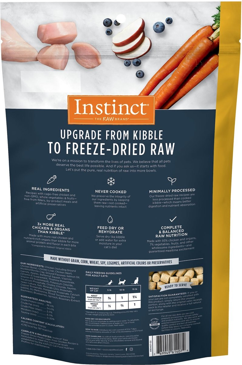 Instinct Freeze-Dried Raw Meals Grain-Free Cage-Free Chicken Recipe Cat Food