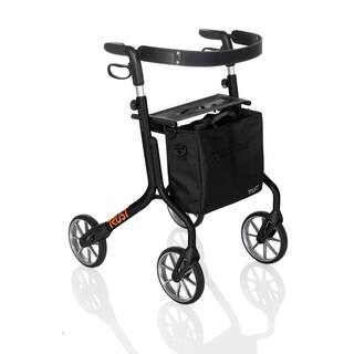 Stander Trust Care Let's Move 4-Wheel Ultra Lightweight Folding Rollator with Seat in Black 4800-BL