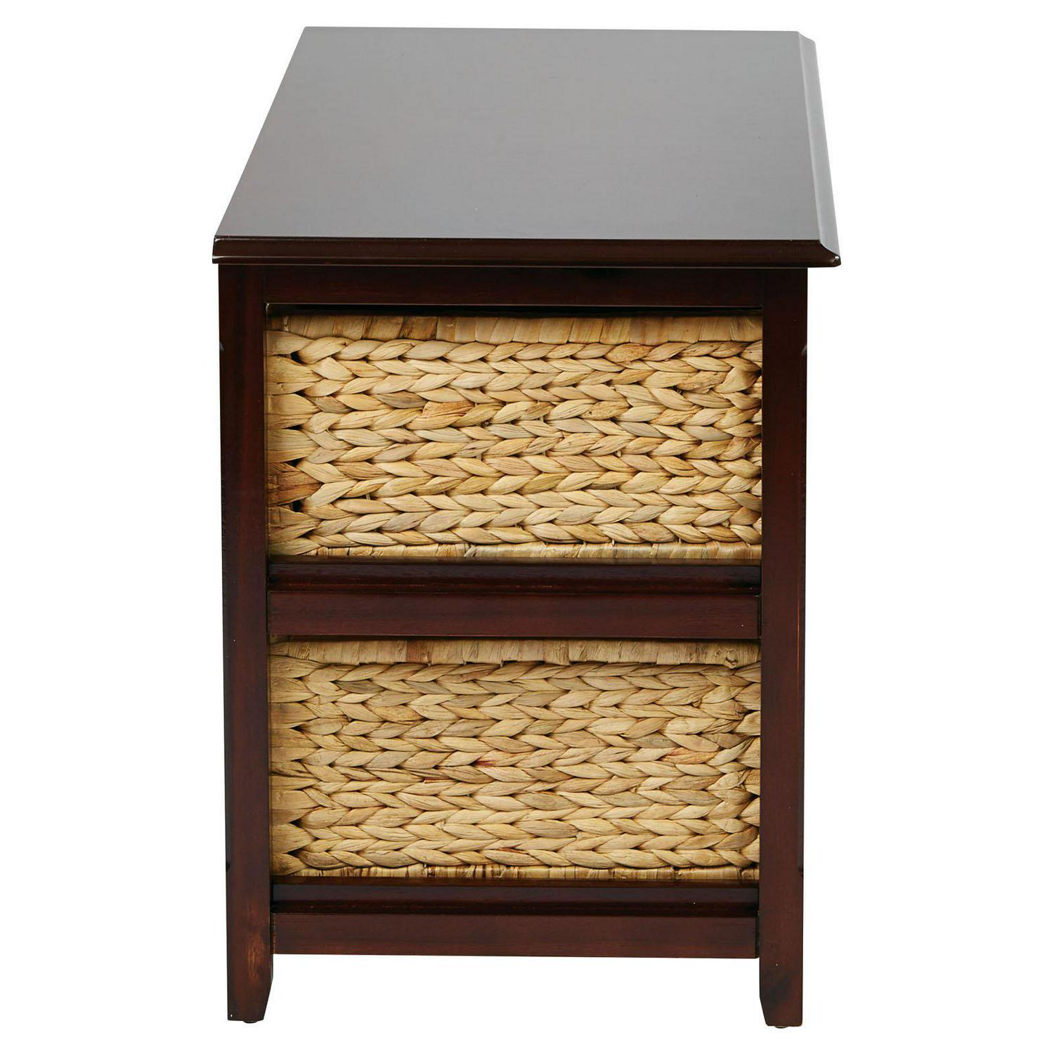 OSP Home Furnishings Seabrook 2 Shelf End Table with 4 Baskets  Crowdfused