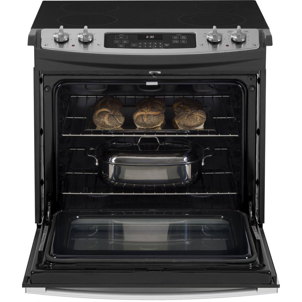 GE 30 in. 4.4 cu. ft. Drop-In Electric Range with Self-Cleaning Oven in Stainless Steel JD630STSS