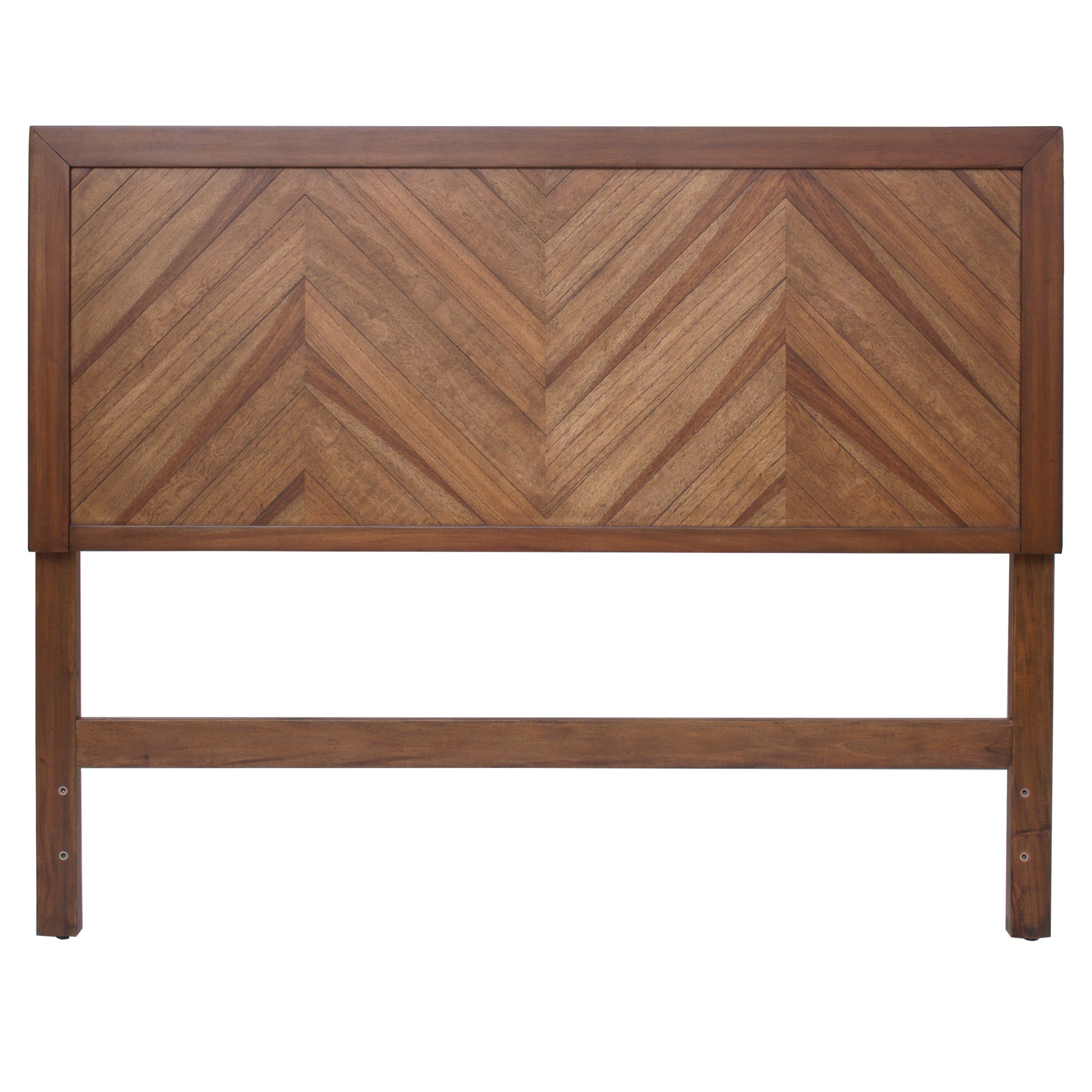 Piero Chevron Brown Wood Queen Headboard - - 27991445