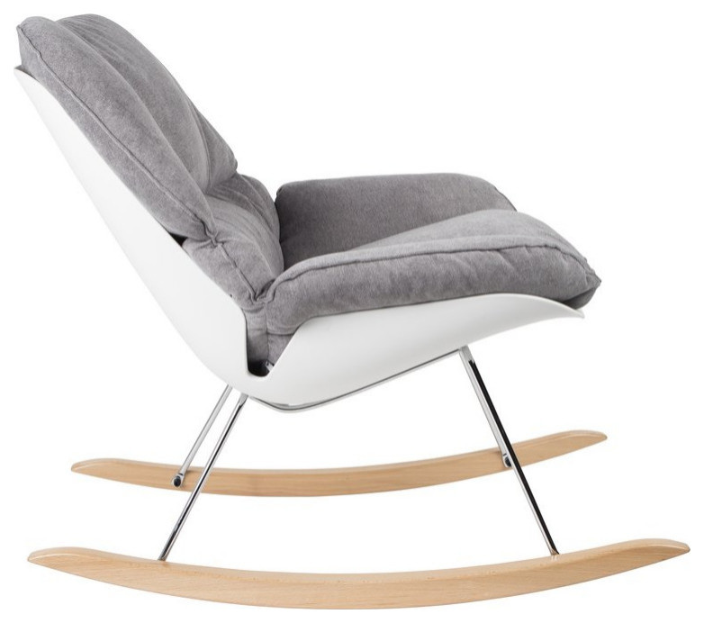 Gray Upholstered Rocking Chair  DF Rocky   Contemporary   Rocking Chairs   by Luxury Furnitures  Houzz