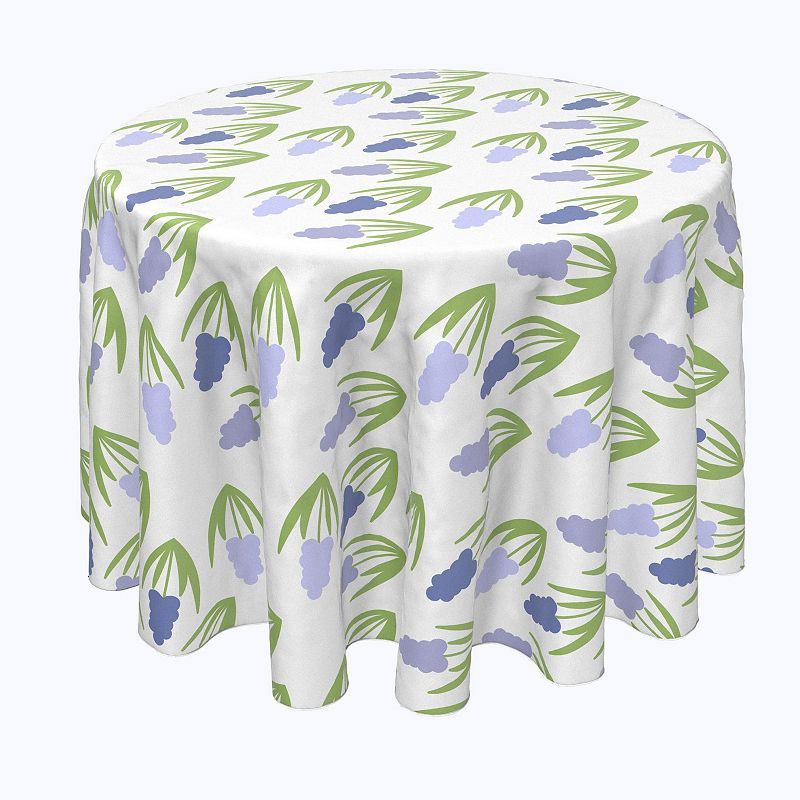 Round Tablecloth， 100% Polyester， 60 Round， Simple Hyacinths