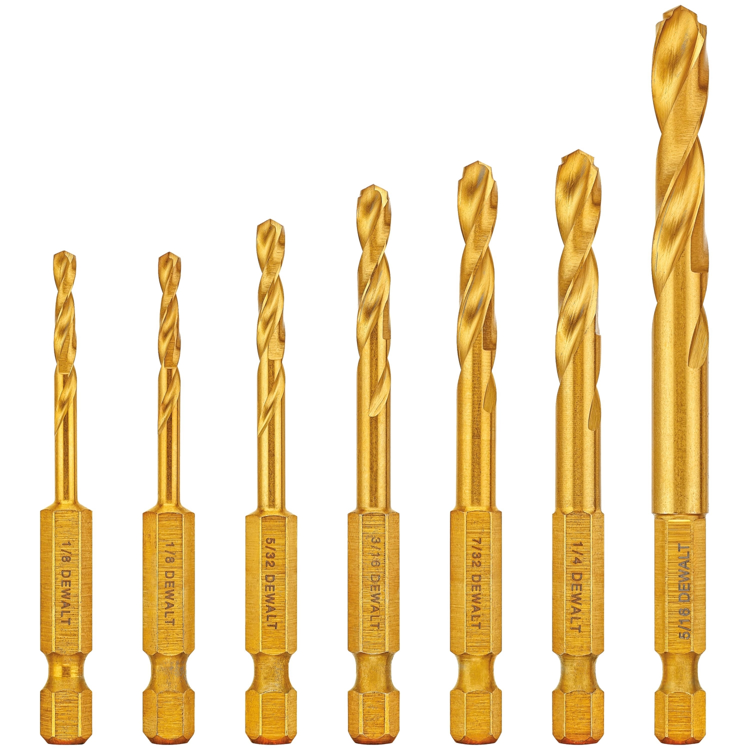 DW Titanium Impact Ready Drill Bit Set 7 pc