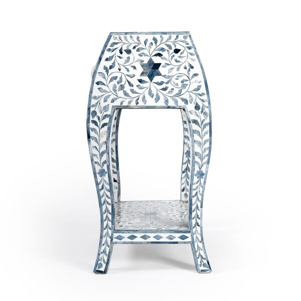 Offex Trubadur Blue and White Bone Inlay Side Table - 19