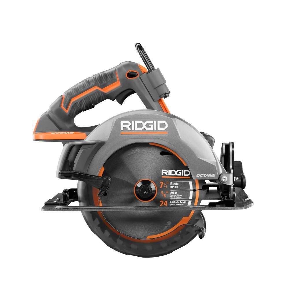 RIDGID 18V OCTANE Brushless Cordless 7-14 in. Circular Saw Kit with 18V Lithium-Ion 4.0 Ah Battery (2-Pack) AC87004P-R8654B