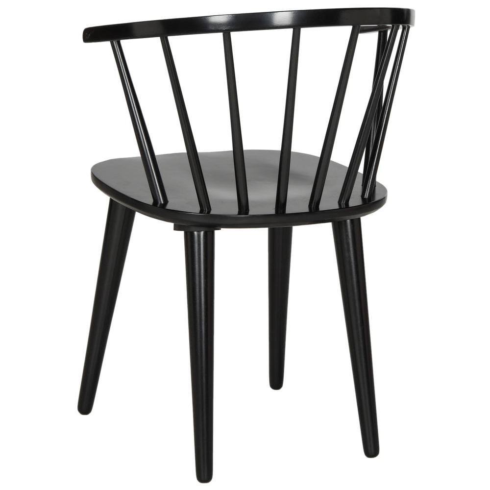 SAFAVIEH Blanchard Black Wood Dining Chair (Set of 2) AMH8512A-SET2