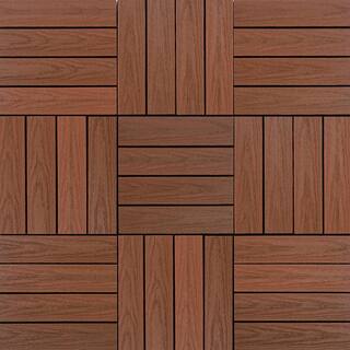 NewTechWood UltraShield Naturale 1 ft. x 1 ft. Quick Deck Outdoor Composite Deck Tile Sample in Honduran Mahogany US-QD-ZX-MAH-S