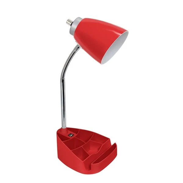 Limelights Gooseneck Organizer Desk Lamp with Tablet Stand Book Holder and USB port