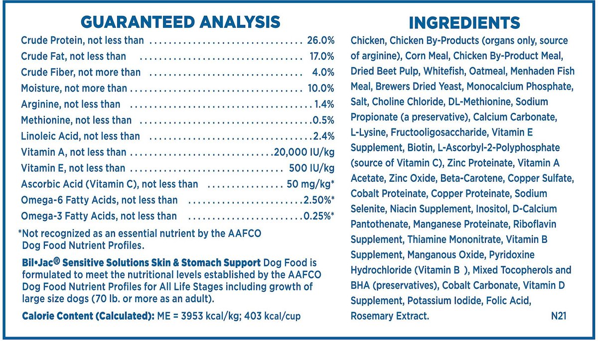 Bil-Jac Sensitive Solutions Chicken and Whitefish Recipe Dry Dog Food