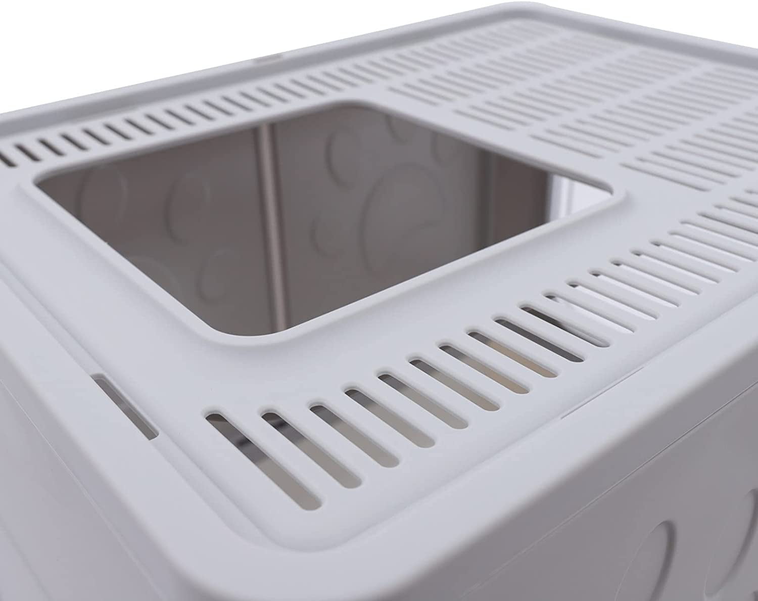 Hooded Cat Litter Box Self Cleaning Kitty Litter Case Clear Door w/ Litter Scoop