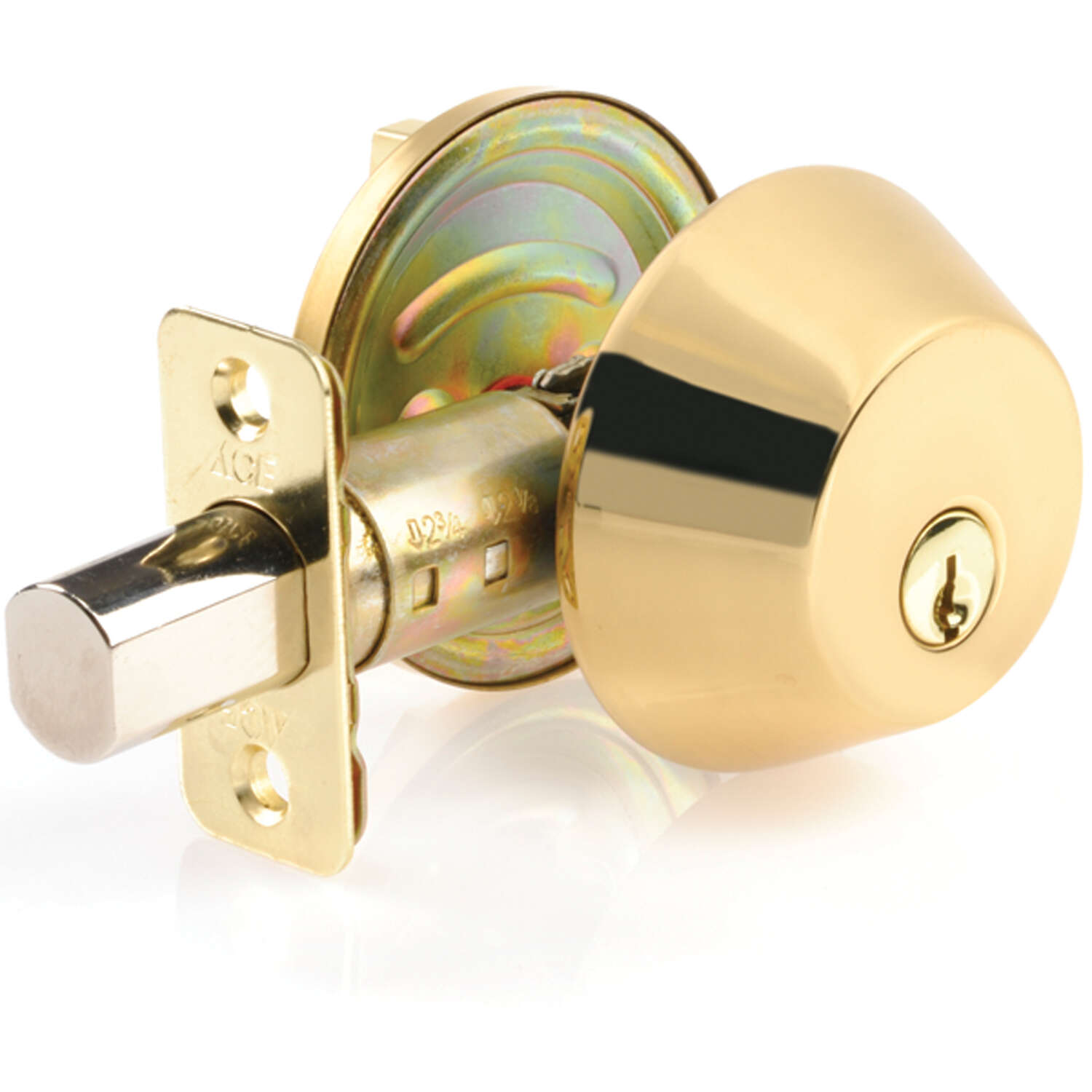 Ace Polished Brass Solid Brass Single Cylinder Deadbolt