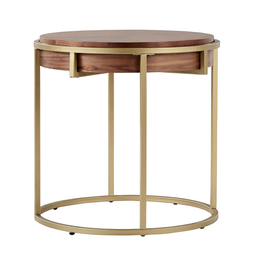 Cooke Round End Table with Metal Base from iNSPIRE Q Modern