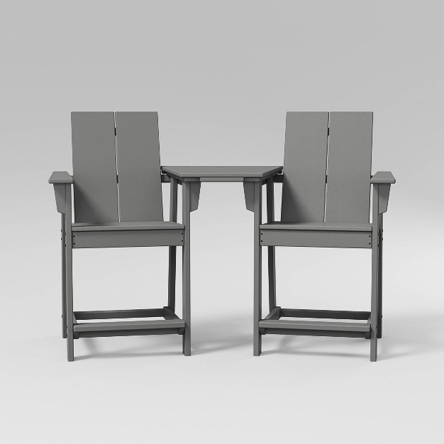 Moore 3pc Polywood Patio Counter Chair Set With Connecting Table