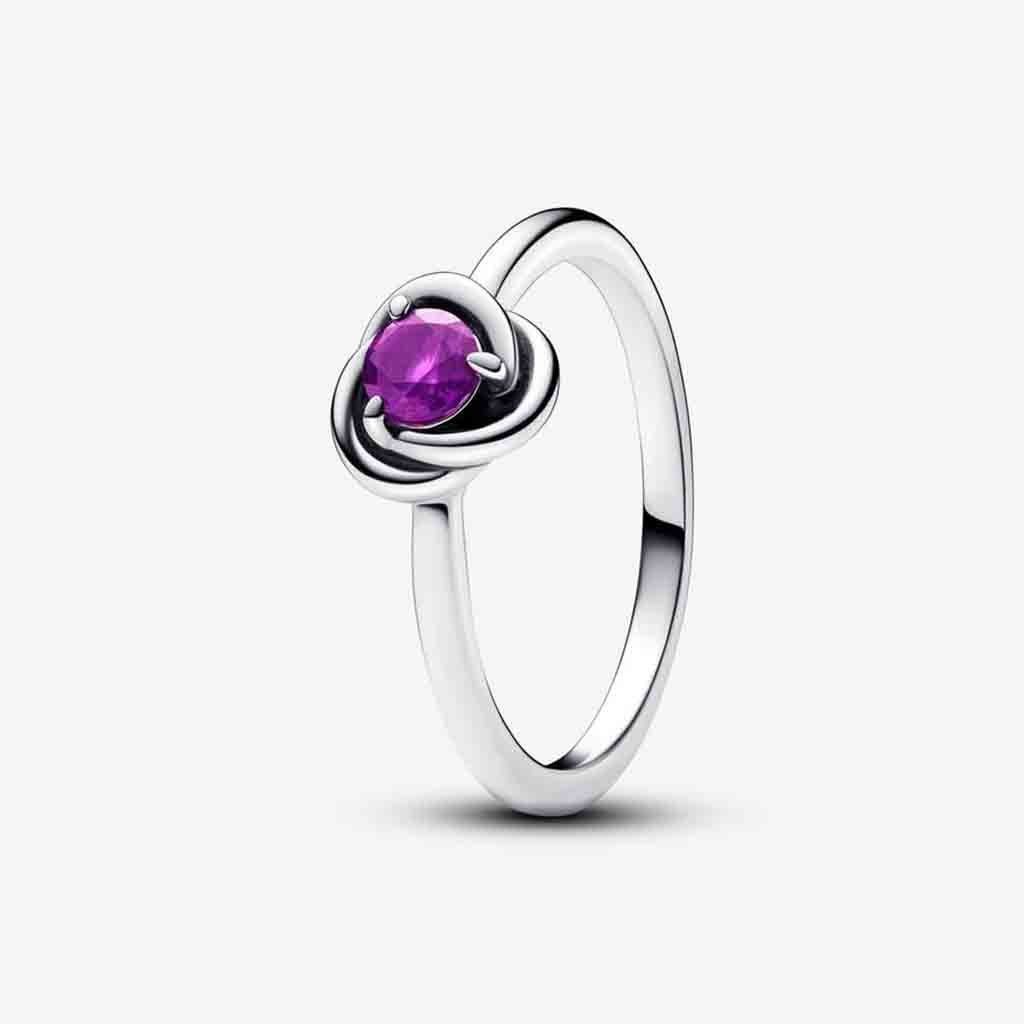 PANDORA  February Purple Eternity Circle Ring