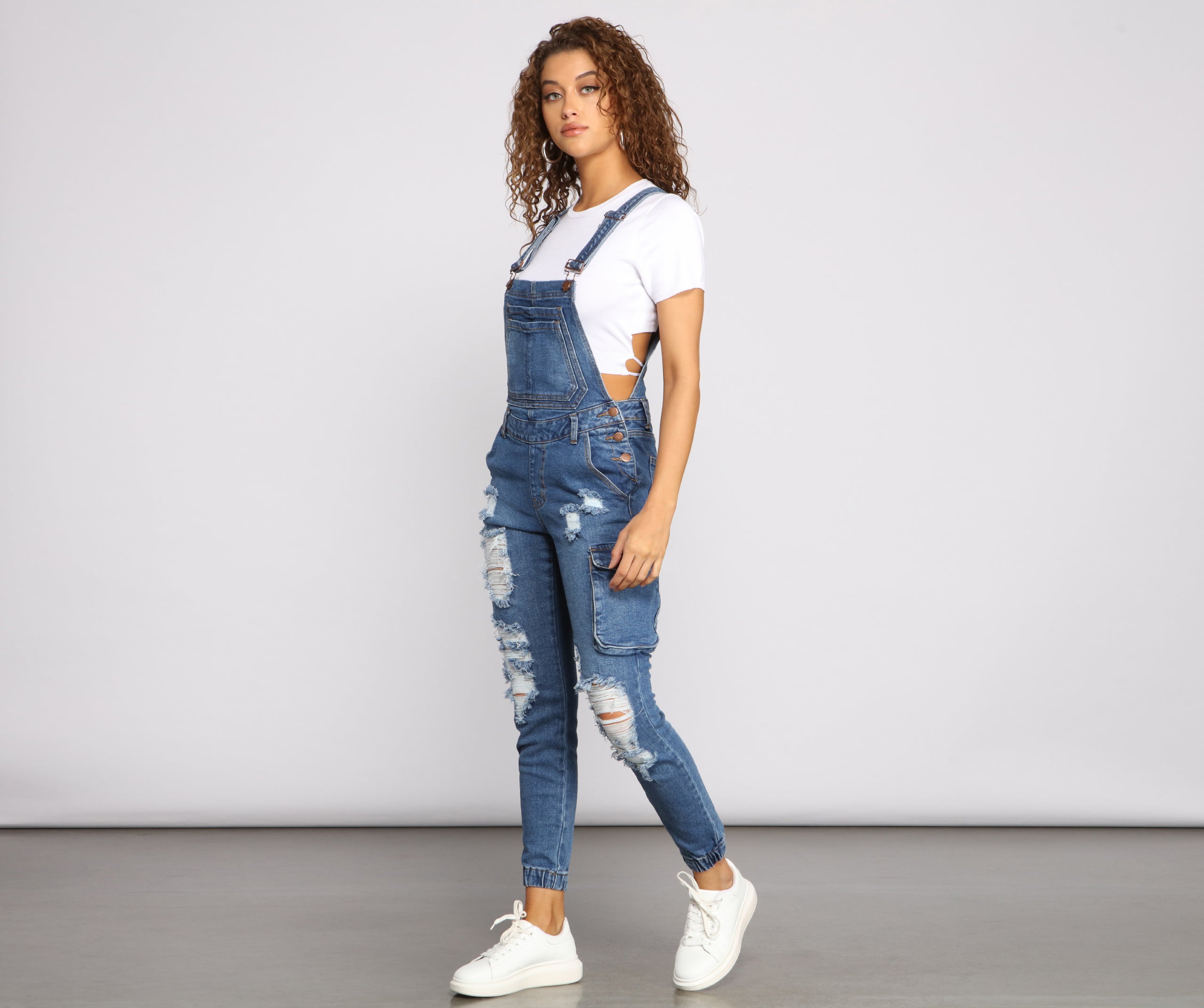 Stylish Edge Destructed Overalls