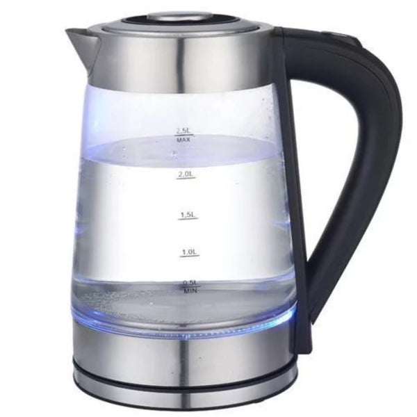 1500W 0.66Gal Electric Tea Kettle with Blue Glass