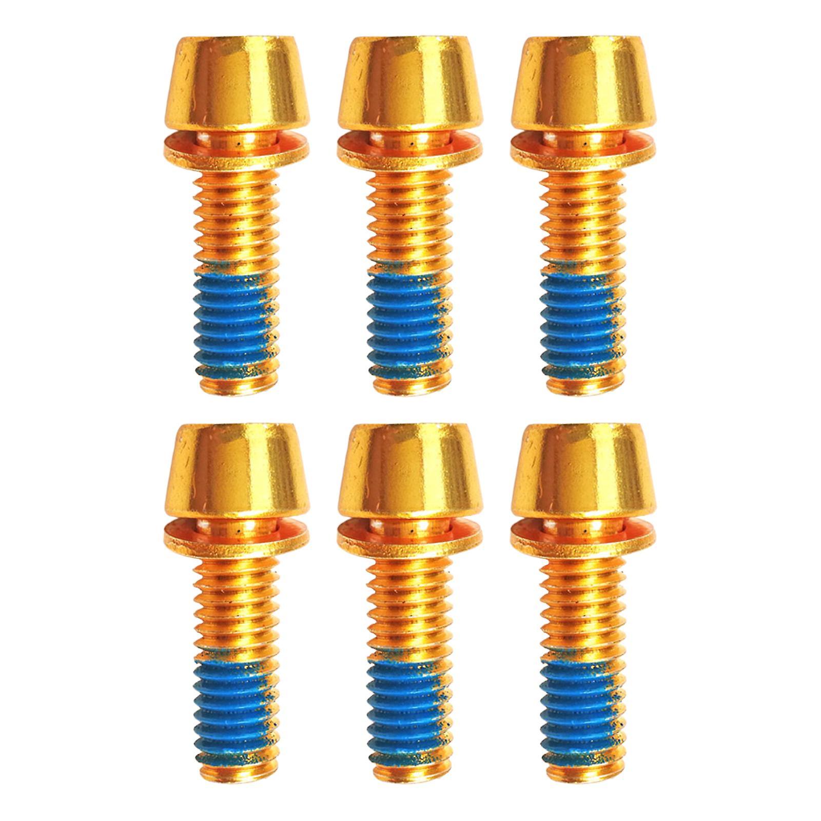 6x Bike Stem Screws Bolts Kit Bicycle Disc Brake Screw For Cycling Repairing Gold