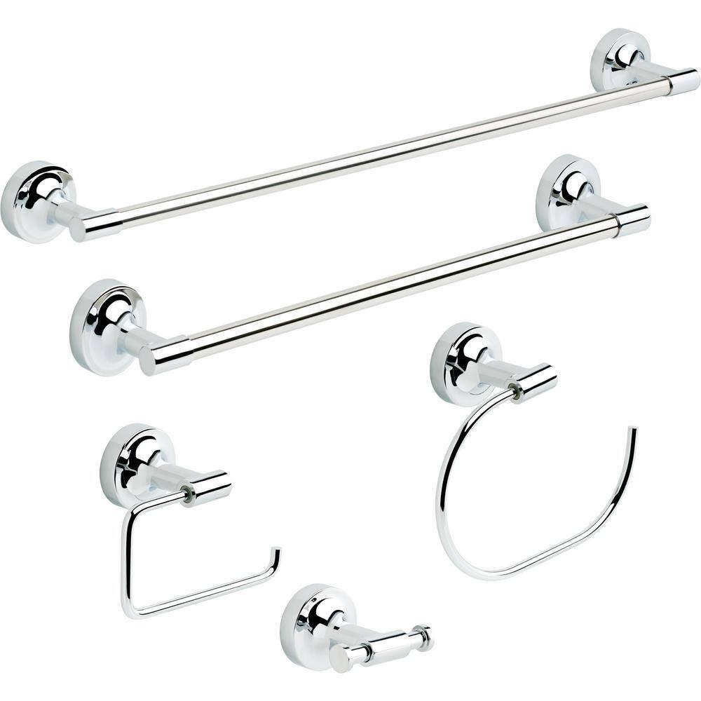 Franklin Brass Voisin Wall Mounted Multi-Purpose Double Towel Hook in Polished Chrome (2-Pack) VOI35-PC-K2