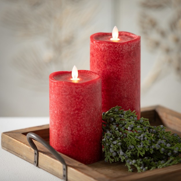 Mottled Led Pillar Candle