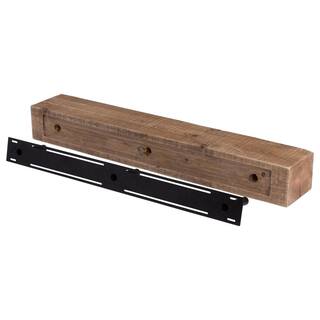 Dogberry Collections Solid Timber 48 in. x 6 in. Aged Oak Mantel m-sold-4806-agok-none