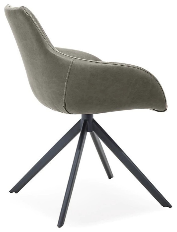 Albirto Arm Dining Chair  Light Gray Matte  Black Steel legs   Midcentury   Dining Chairs   by Rustic Home Furniture Deco  Houzz