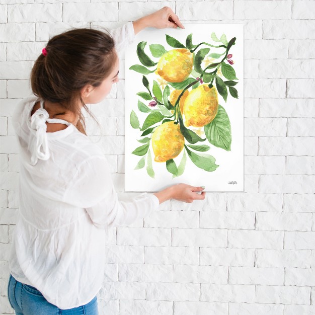 Americanflat Botanical Wall Art Room Decor Lemons Watercolor By Michelle Mospens