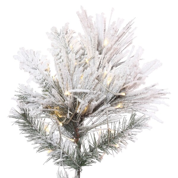 Vickerman 9' x 44 Flocked Atka Pencil Artificial Christmas tree，Warm White LED Lights.