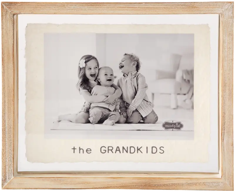 Natural Brown Wood 5x7 Grandkids Glass Picture Frame