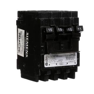 Siemens (2) 15 Amp Double-Pole Type QT Quad Circuit Breaker Q21515CT2