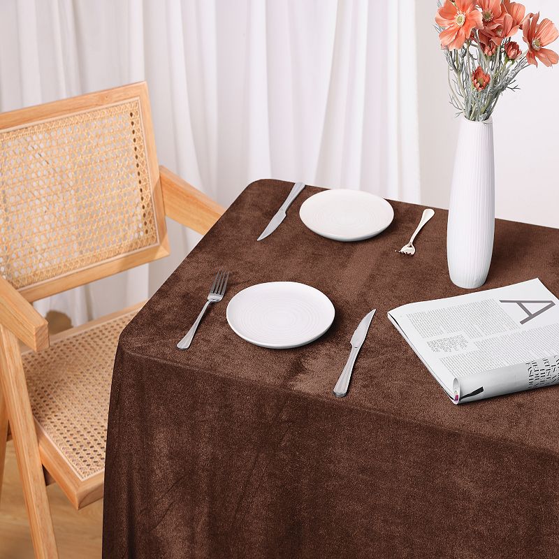 Rectangle Wrinkle Resistant Washable Polyester Table Cover 1 Pc， 71 X 85