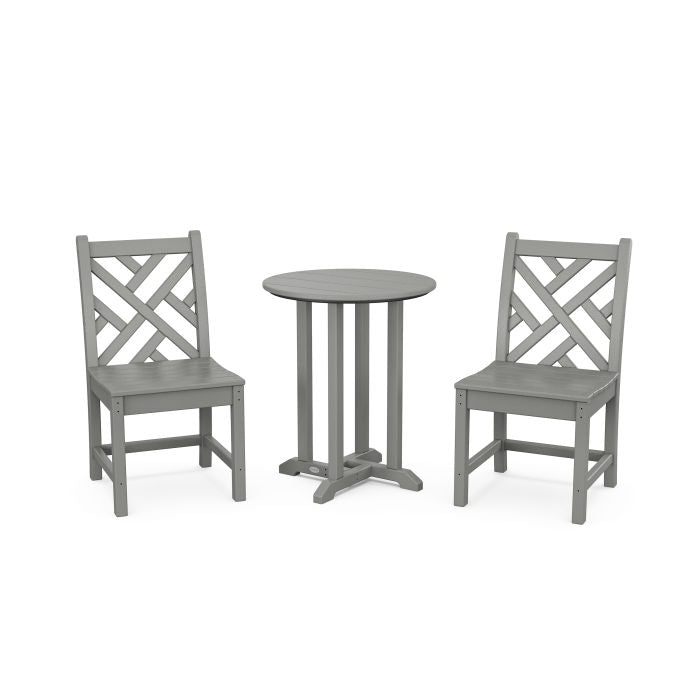 Polywood Chippendale Side Chair 3-Piece Round Dining Set PWS1292-1