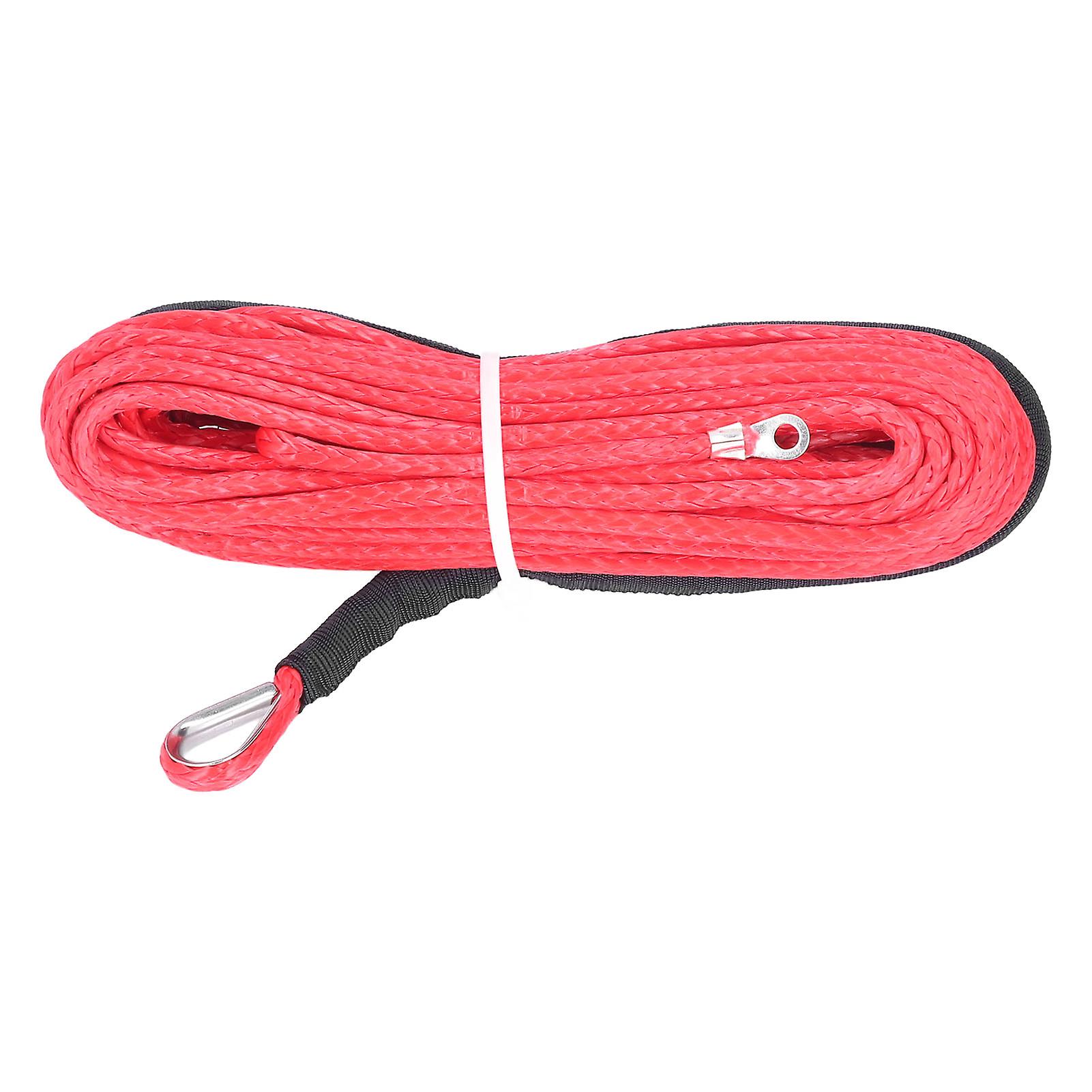 Winch Cable 4.8mmx15m Synthetic Fiber 5500lbs Breaking Strength Waterproof For Atv Utv Trailerred