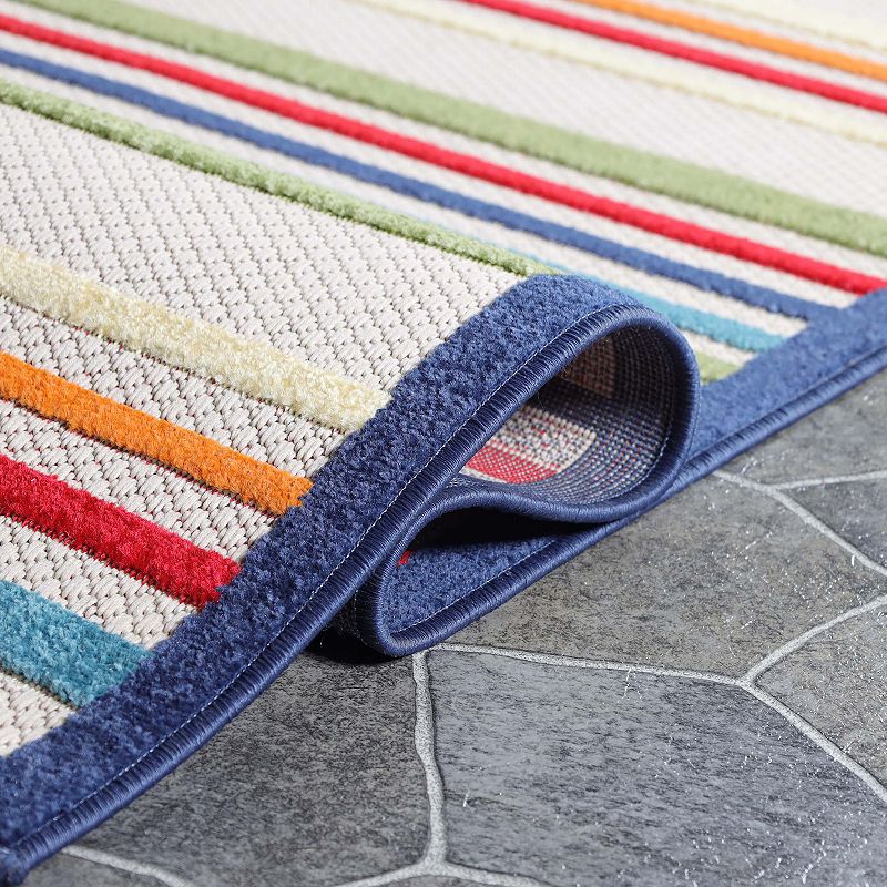 Superior Modern Casual Stripe Indoor Outdoor Area Rug