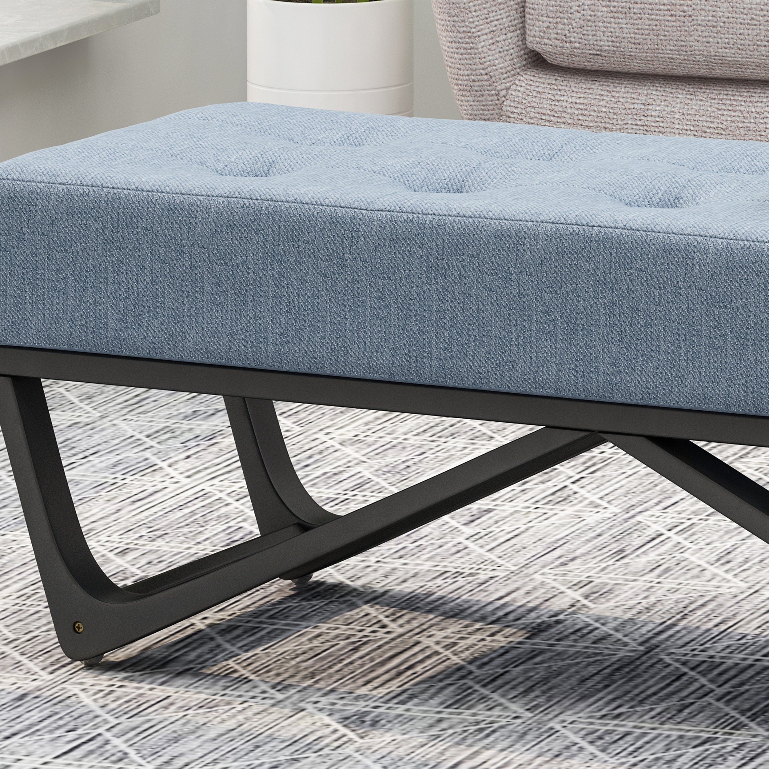 Emily Contemporary Fabric Ottoman Bench