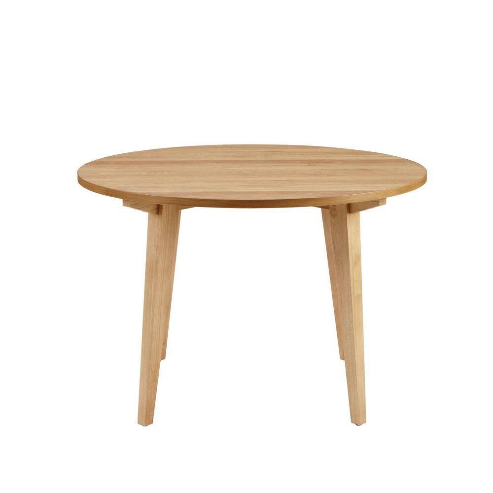 Welwick Designs 45 in. Round English Ash Wood-Top Scandinavian Dining Table (Seats 4) HD9444